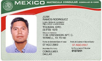 Consular ID for Mexico
