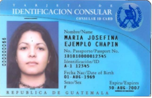 Consular ID for Guatemala